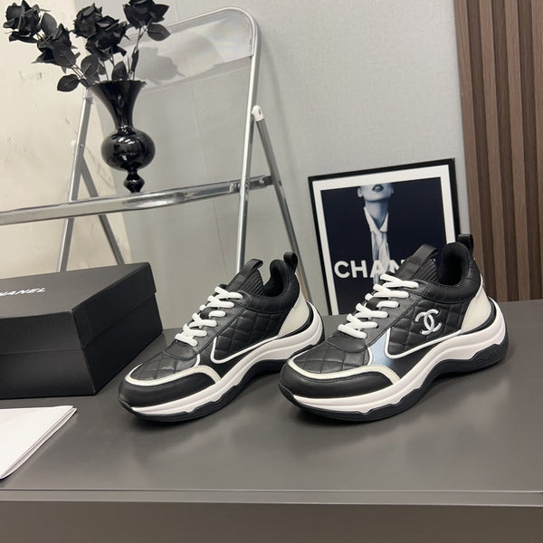 CC Sneaker Black Quilted Cowhide