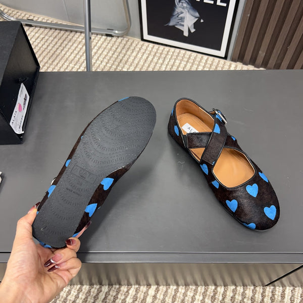 Alaila Criss Cross Ballet Flats In Black Lambskin 996063