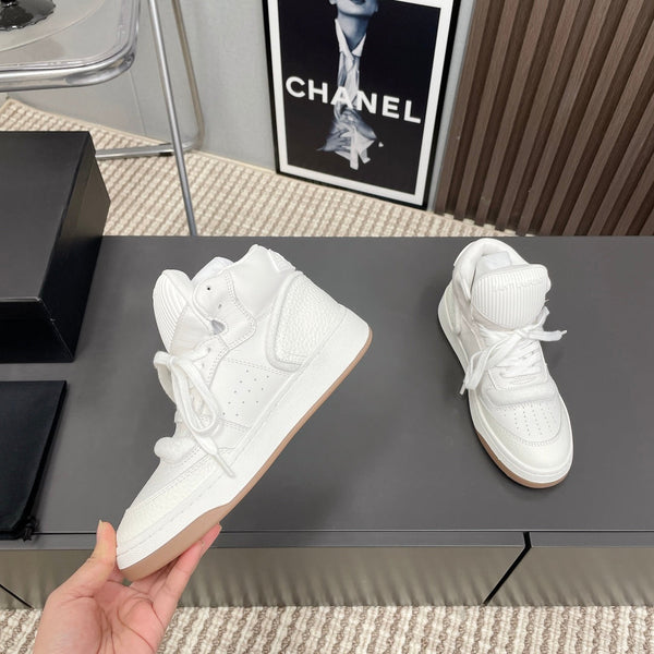 HIGH-TOP SNEAKERS IN WHITE CALFSKIN