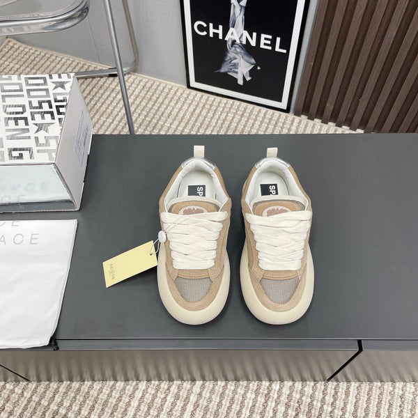 SPACE-STAR CUBE SNEAKERS IN TOBACCO SUEDE WITH PERFORATED STAR