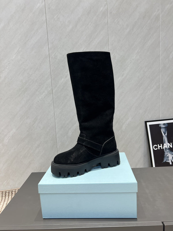 Prada 25 Boot Black Suede 501668