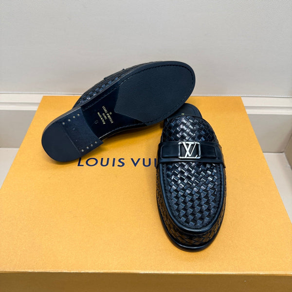 LV EASY MULE IN MINI DAMIER BLACK CALFSKIN