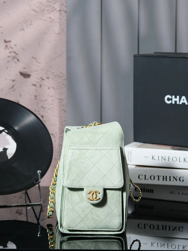 CC 25C Hobo Bag 30cm Light Green Suede