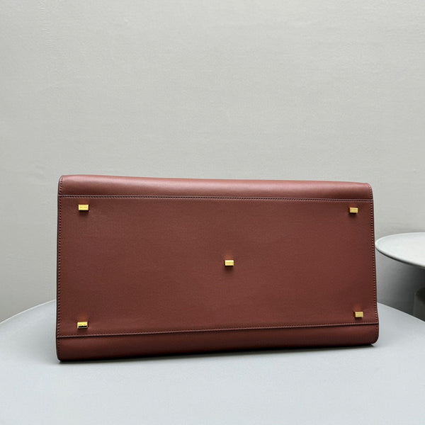 The Row Margaux 17 Burgundy Leather