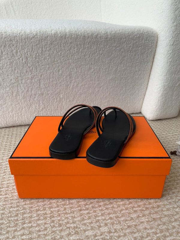 SANDALI GEORGIA IN PELLE DI VITELLO MISTA MARRONE NERO