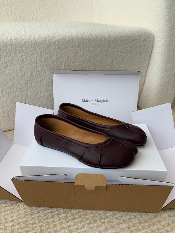 SL TABI BALLERINA FLAT WINE LAMBSKIN