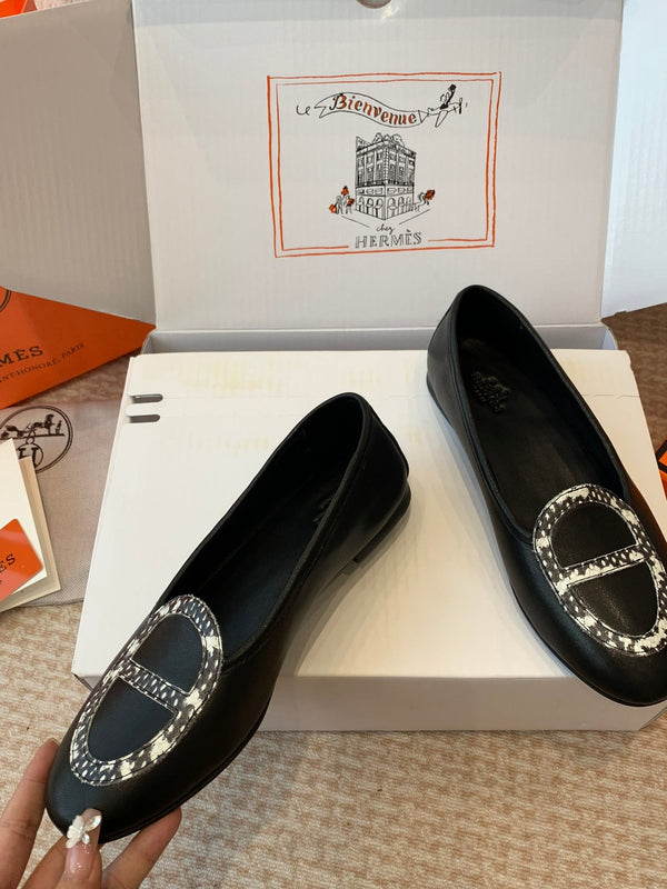 HM Ballet Flat In Black Lambskin 997869