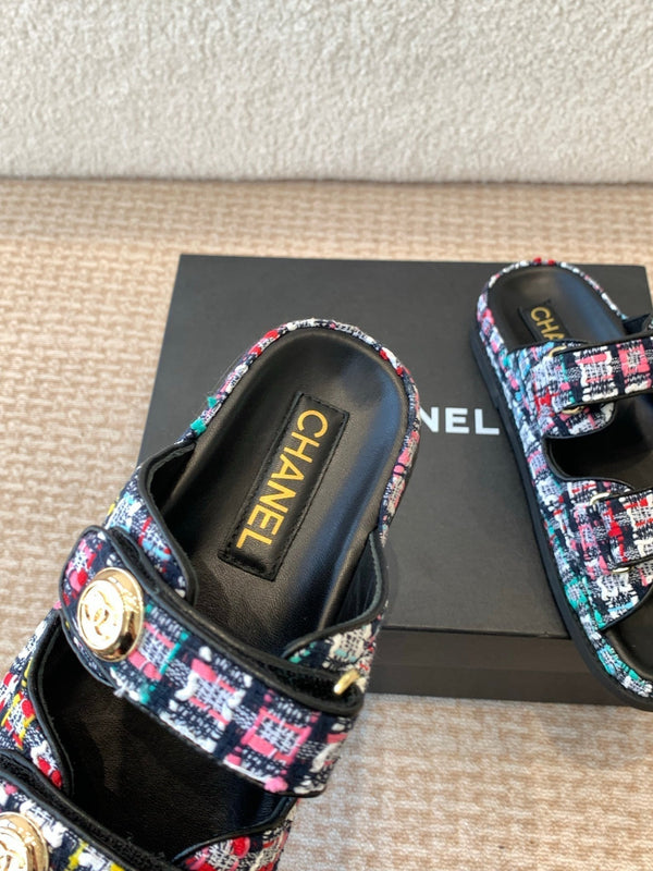 DAD SANDAL IN COLORFUL FABRIC WITH SEQUINS MULE