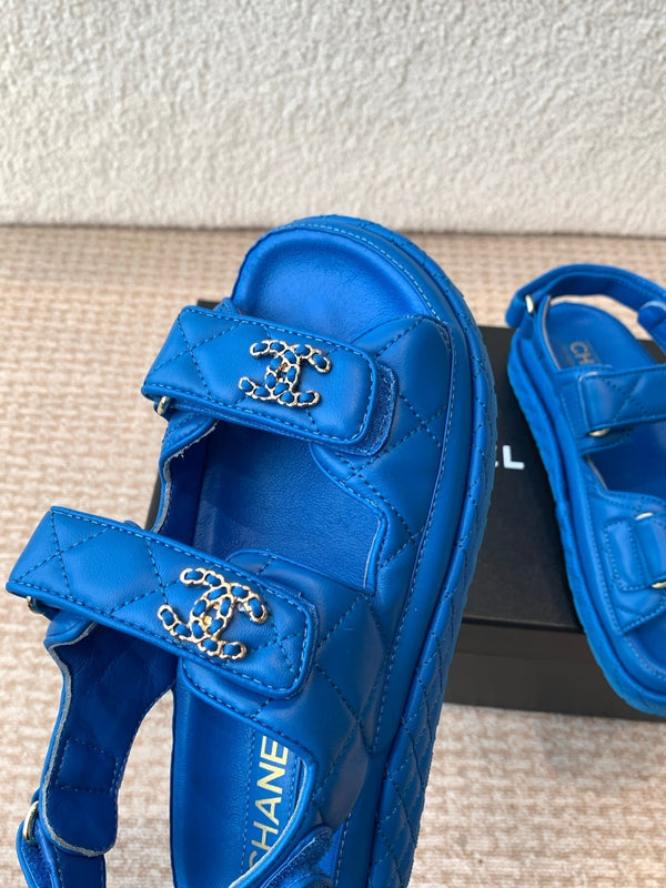 DAD SANDAL IN COBALT BLUE CALFSKIN