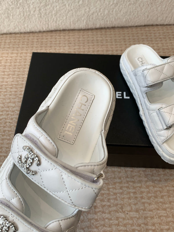 DAD SANDAL IN WHITE CALFSKIN MULE