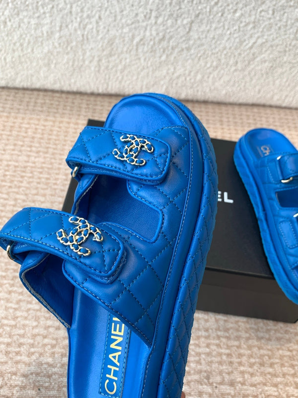 DAD SANDAL IN COBALT BLUE CALFSKIN MULE