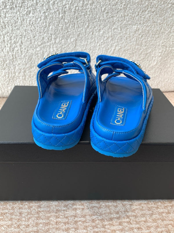 DAD SANDAL IN COBALT BLUE CALFSKIN MULE