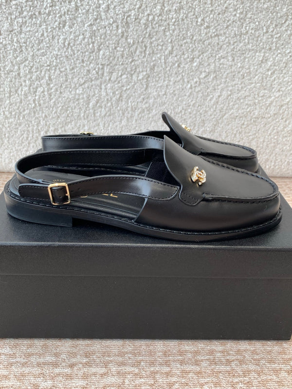 CC 25S Slingback Loafer Black Calfskin
