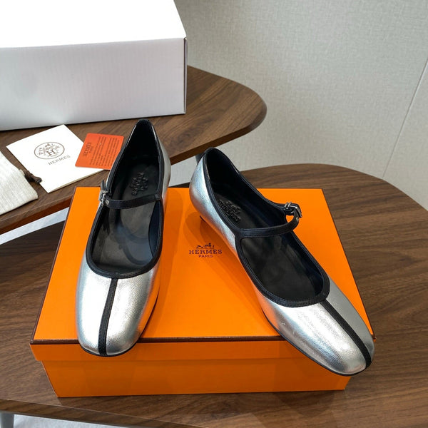 HM 25s Mary Jane 40mm Sliver Calfskin 422568