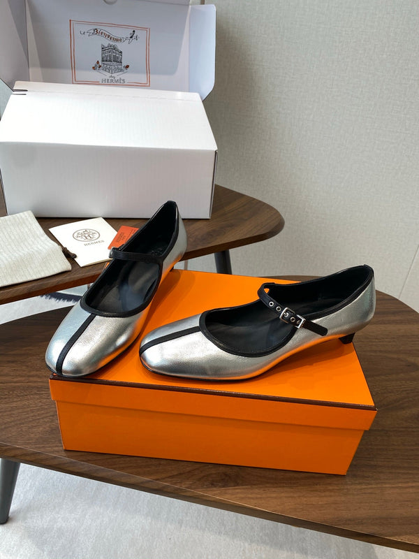 HM 25s Mary Jane 40mm Sliver Calfskin 422568