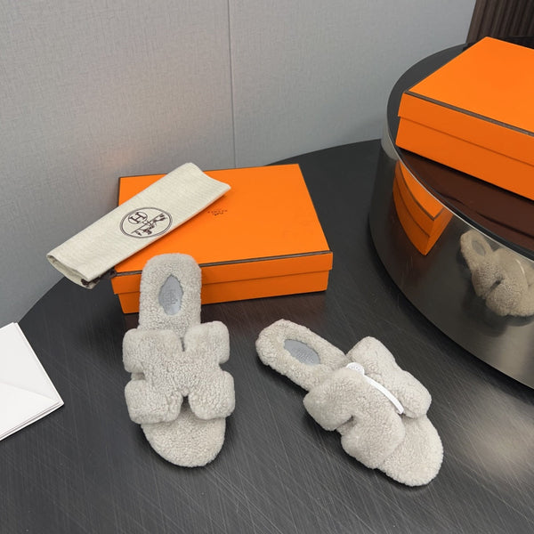 HM Oran Sandal Light Grey Wool  952308