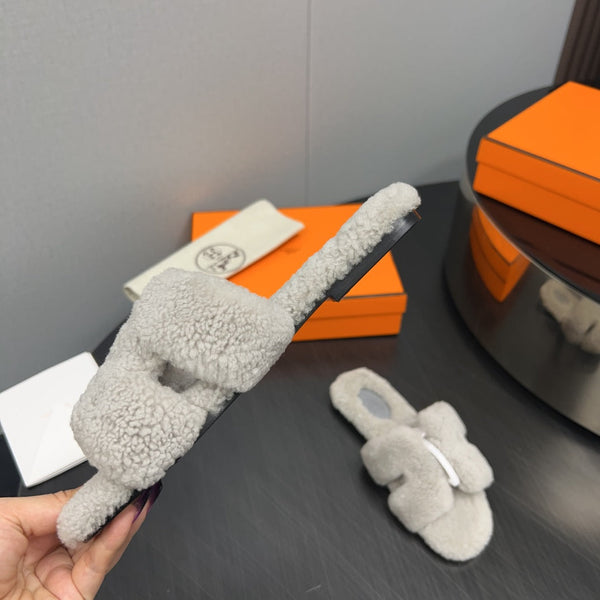 HM Oran Sandal Light Grey Wool  952308