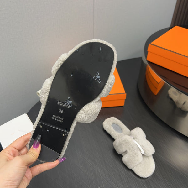 HM Oran Sandal Light Grey Wool  952308