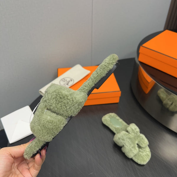 HM Oran Sandal Fern Green Wool 952316