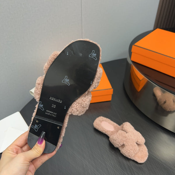 HM Oran Sandal Dark Beige Pink Wool 952324