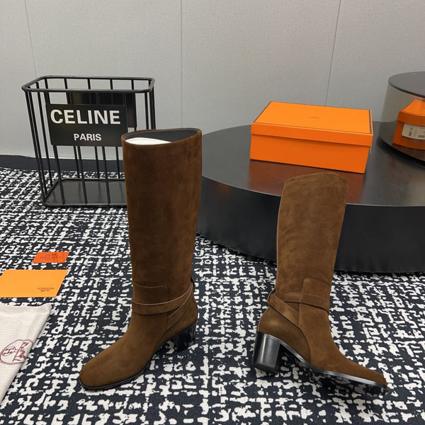 HM Justine 50 Boot Chestnut Brown Suede  952363