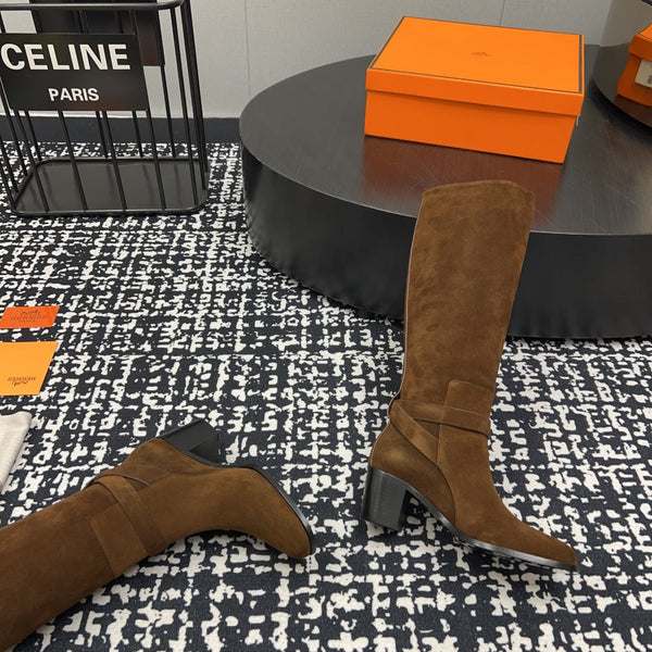 HM Justine 50 Boot Chestnut Brown Suede  952363