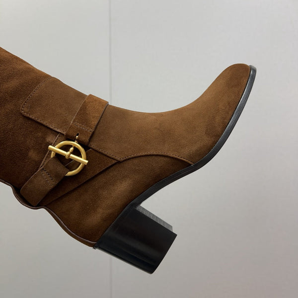 HM Justine 50 Boot Chestnut Brown Suede  952363