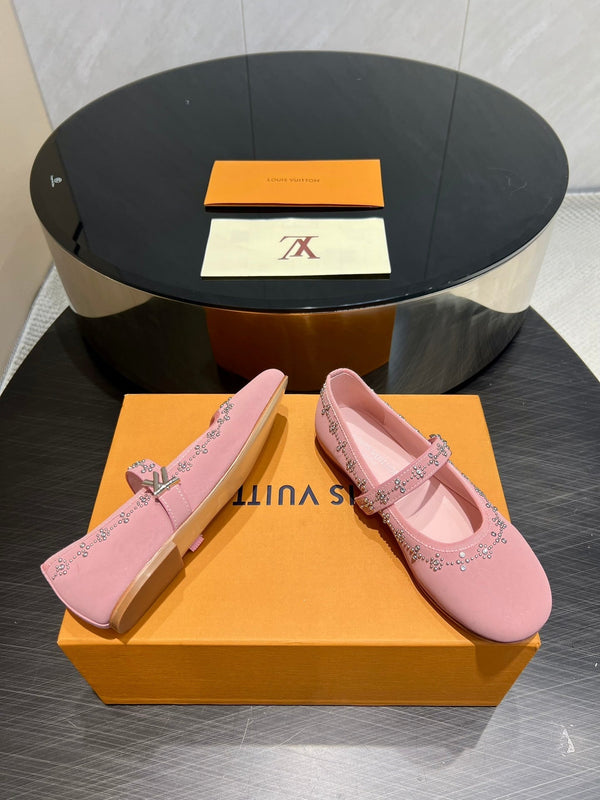LV Romy Flat Ballerina Pink Lambskin 516502