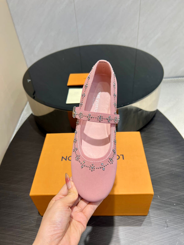 LV Romy Flat Ballerina Pink Lambskin 516502