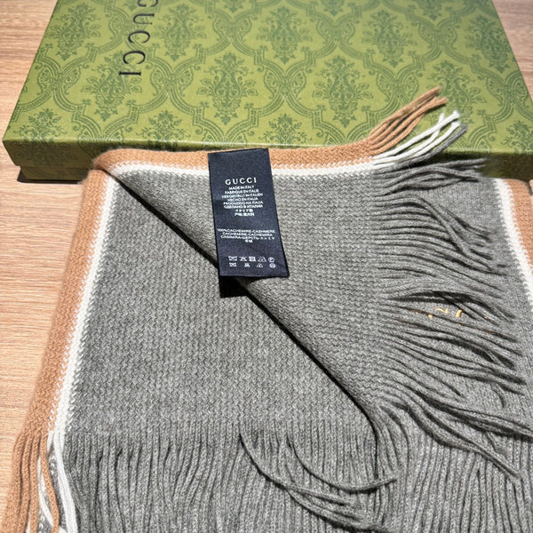 SCIARPA 180 CM IN LANA MISTA GRIGIO OMBRA MARRONE ARACHIDI 403965