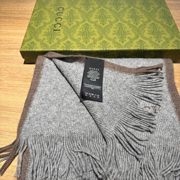 SCIARPA 180 CM IN LANA MISTA GRIGIO FUMO MARRONE 403966