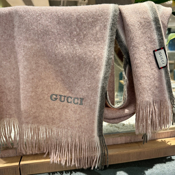 SCIARPA 180 CM IN LANA GRIGIO MISTO ROSA PALLIDO 403967