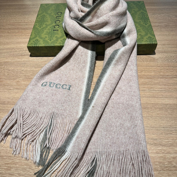 SCIARPA 180 CM IN LANA GRIGIO MISTO ROSA PALLIDO 403967