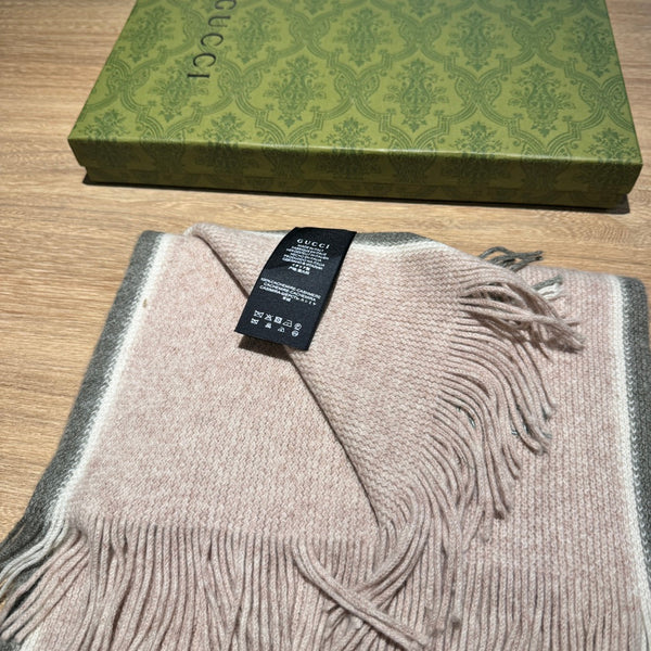 SCIARPA 180 CM IN LANA GRIGIO MISTO ROSA PALLIDO 403967