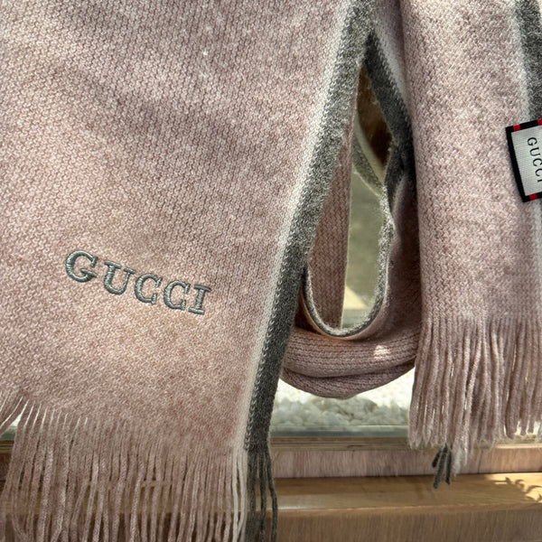 SCIARPA 180 CM IN LANA GRIGIO MISTO ROSA PALLIDO 403967