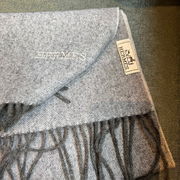 Scarf 190 CM Grey Wool Cashmere