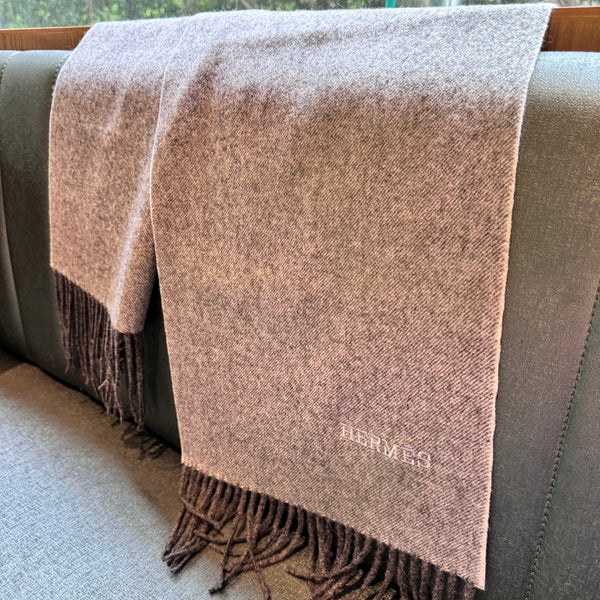 Scarf 190 CM Grey Wool Cashmere