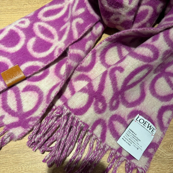 SCIARPA ANAGRAM 200 CM IN MIX DI ALPACA E LANA BEIGE VIOLA ORCHIDEA 411849