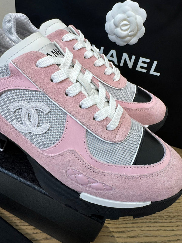 CC FW 25/26 Sneakers 40mm Black Pink Grey Fabric Calfskin 500181
