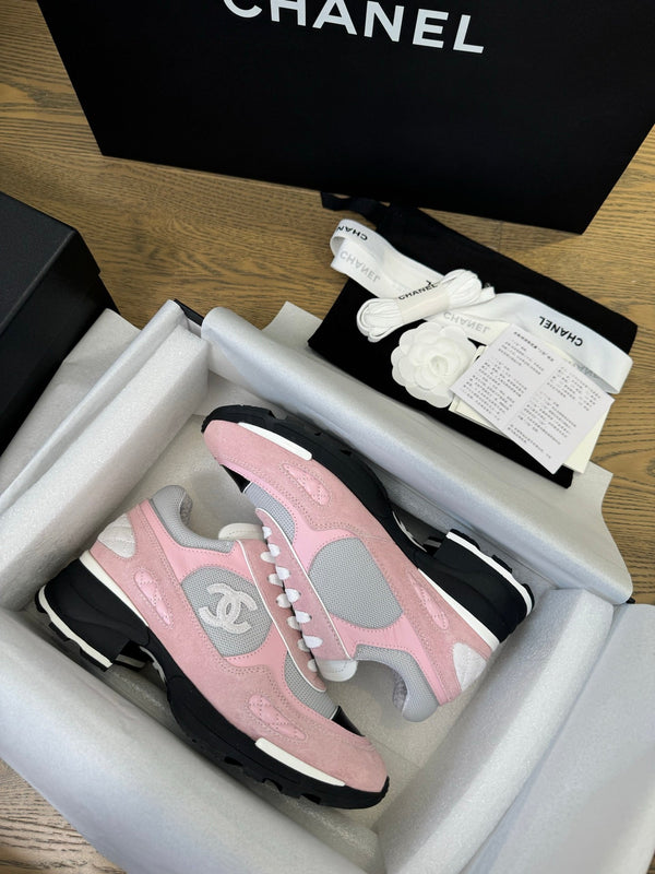 CC FW 25/26 Sneakers 40mm Black Pink Grey Fabric Calfskin 500181