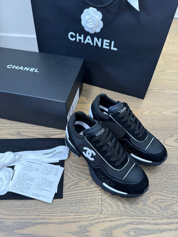 CC FW 25/26 Sneakers 40mm Black White Fabric Calfskin 500183