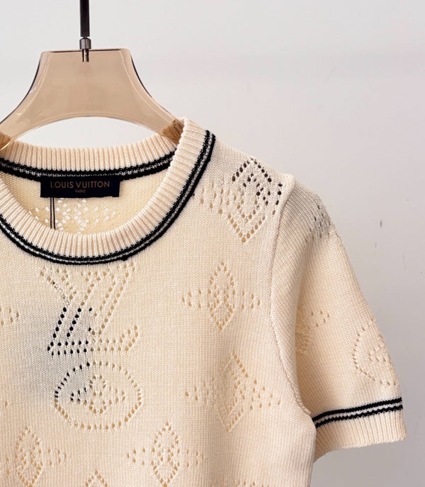 LV 25 T- Shirt and Tank Top Champagne Cream Wool 232733