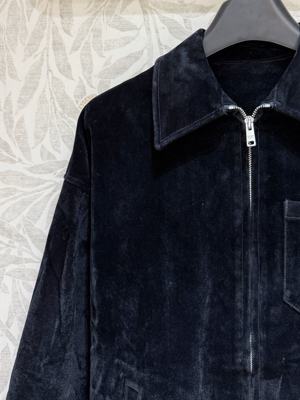 Prada Long Coat Black Velvet