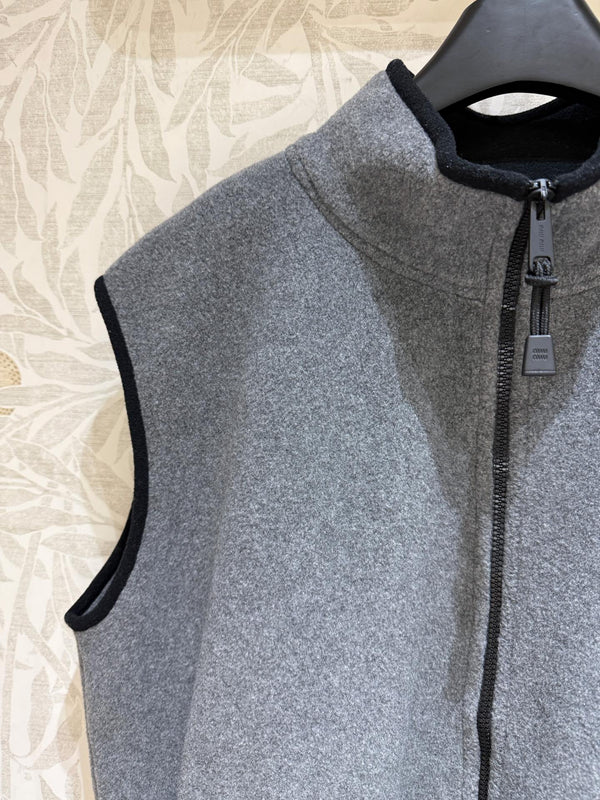 Miu Miu Polar Fleece Vest Gray Polyester