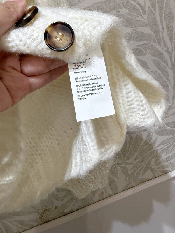 Loewe Cardigan Cream White Wool Mohair