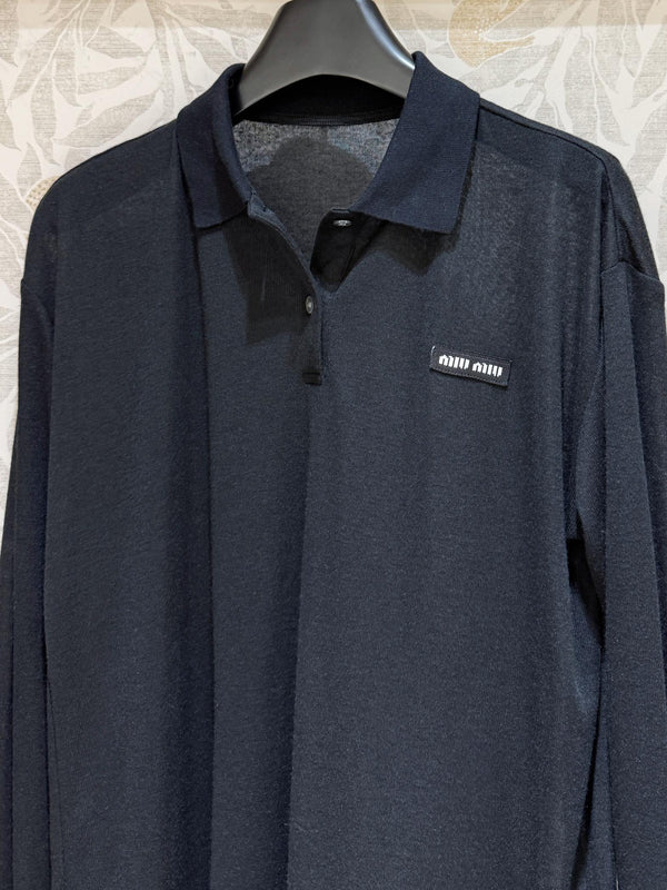 Miu Miu Polo Shirt Black Cotton