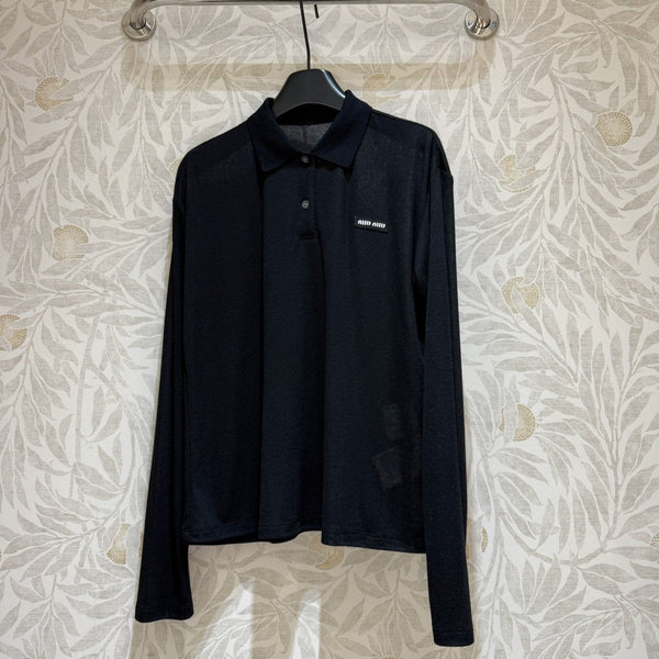 Miu Miu Polo Shirt Black Cotton