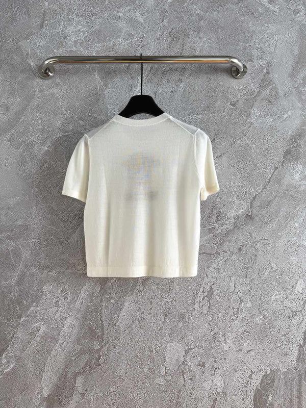 Prada Knitted Top White mix Red Cashmere