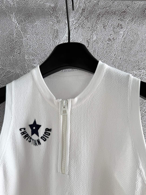 CD High Waist Top White Viscose