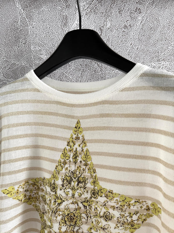 CD Lucky Star Gilded Sweater Beige Yellow Linen Viscose